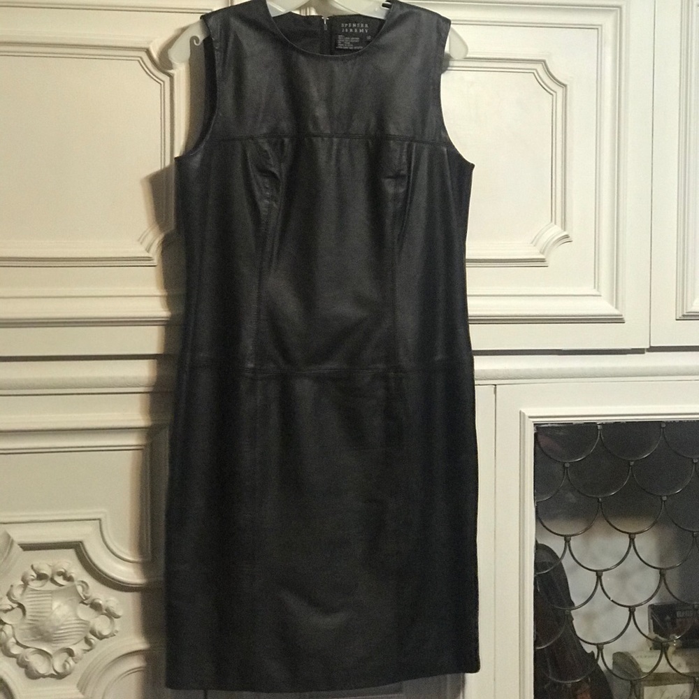 Black leather dress